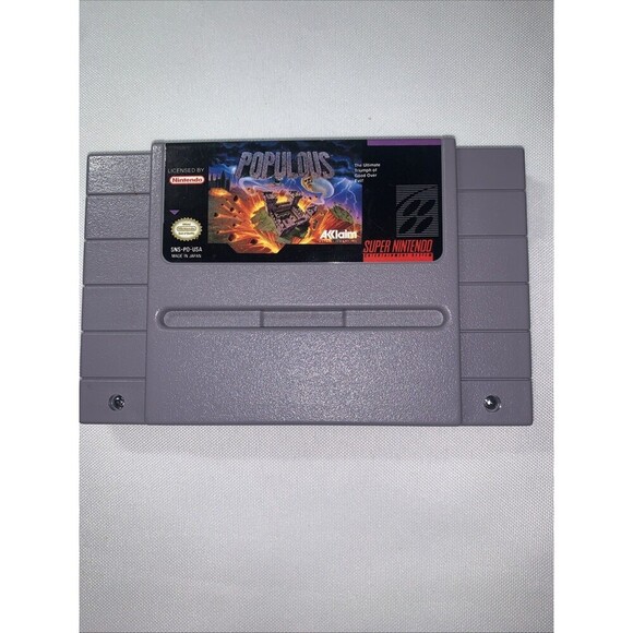 Other - Vintage SNES Super Nintendo - POPULOUS - CIB Video Game Cartridge Only